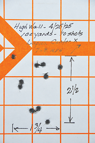 100-yard groups RWS-100 and Eley Benchrest Semi Auto Precision.